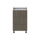 Hugo&Borg Savane 21-in W x 34.5-in H x 24-in D Textmel 4-Drawer Base Fully Assembled Cabinet (Flat Panel Style)