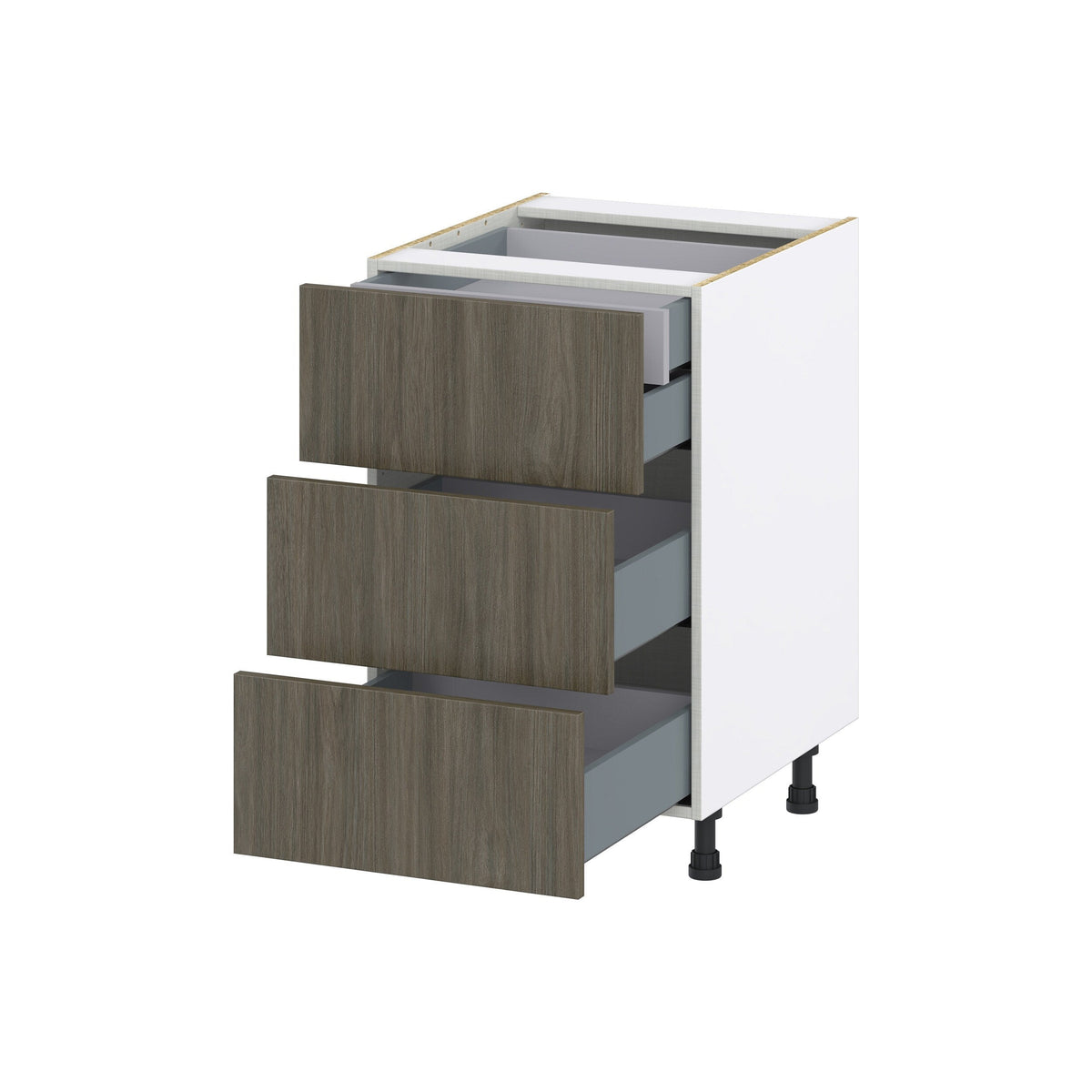 Hugo&Borg Savane 21-in W x 34.5-in H x 24-in D Textmel 4-Drawer Base Fully Assembled Cabinet (Flat Panel Style)