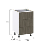 Hugo&Borg Savane 21-in W x 34.5-in H x 24-in D Textmel 4-Drawer Base Fully Assembled Cabinet (Flat Panel Style)