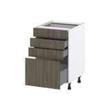 Hugo&Borg Savane 21-in W x 34.5-in H x 24-in D Textmel 4-Drawer Base Fully Assembled Cabinet (Flat Panel Style)