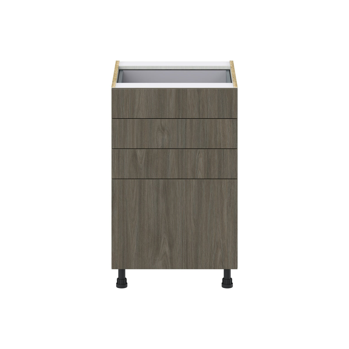 Hugo&Borg Savane 21-in W x 34.5-in H x 24-in D Textmel 4-Drawer Base Fully Assembled Cabinet (Flat Panel Style)