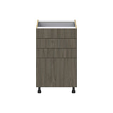 Hugo&Borg Savane 21-in W x 34.5-in H x 24-in D Textmel 4-Drawer Base Fully Assembled Cabinet (Flat Panel Style)