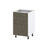 Hugo&Borg Savane 21-in W x 34.5-in H x 24-in D Textmel 4-Drawer Base Fully Assembled Cabinet (Flat Panel Style)