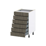 Hugo&Borg Savane 21-in W x 34.5-in H x 24-in D Textmel 6-Drawer Base Fully Assembled Cabinet (Flat Panel Style)
