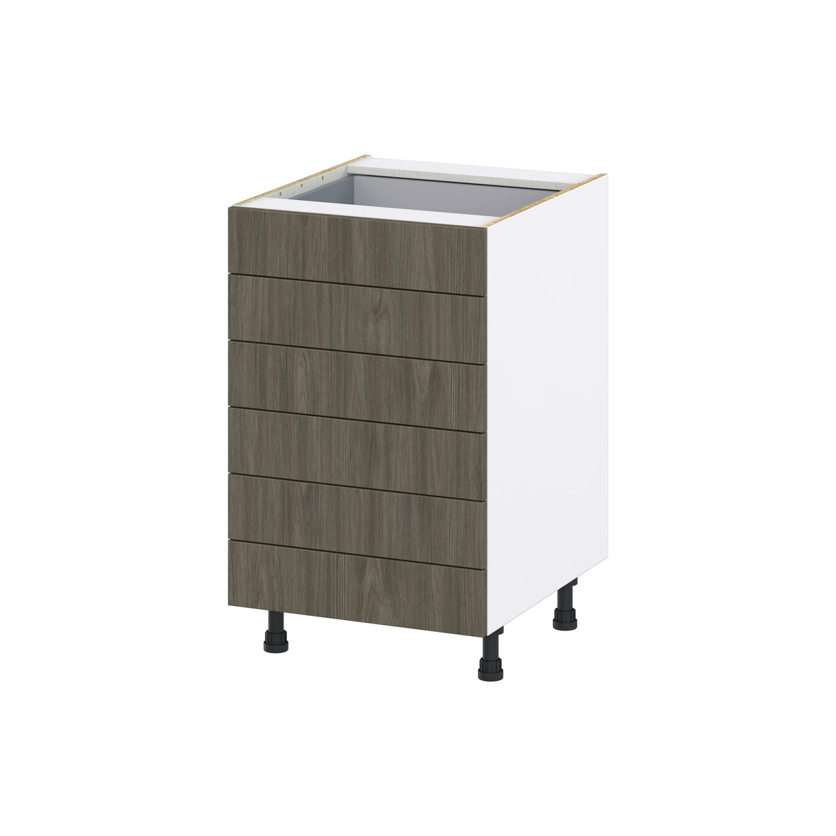 Hugo&Borg Savane 21-in W x 34.5-in H x 24-in D Textmel 6-Drawer Base Fully Assembled Cabinet (Flat Panel Style)