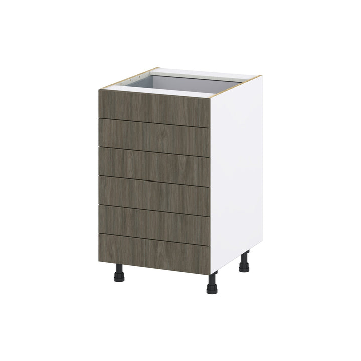 Hugo&Borg Savane 21-in W x 34.5-in H x 24-in D Textmel 6-Drawer Base Fully Assembled Cabinet (Flat Panel Style)