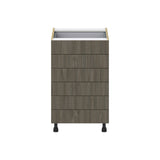 Hugo&Borg Savane 21-in W x 34.5-in H x 24-in D Textmel 6-Drawer Base Fully Assembled Cabinet (Flat Panel Style)