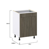 Hugo&Borg Savane 24-in W x 34.5-in H x 25-in D Textmel 1-Drawer Pull-out Cabinet Base Fully Assembled Cabinet (Flat Panel Style)