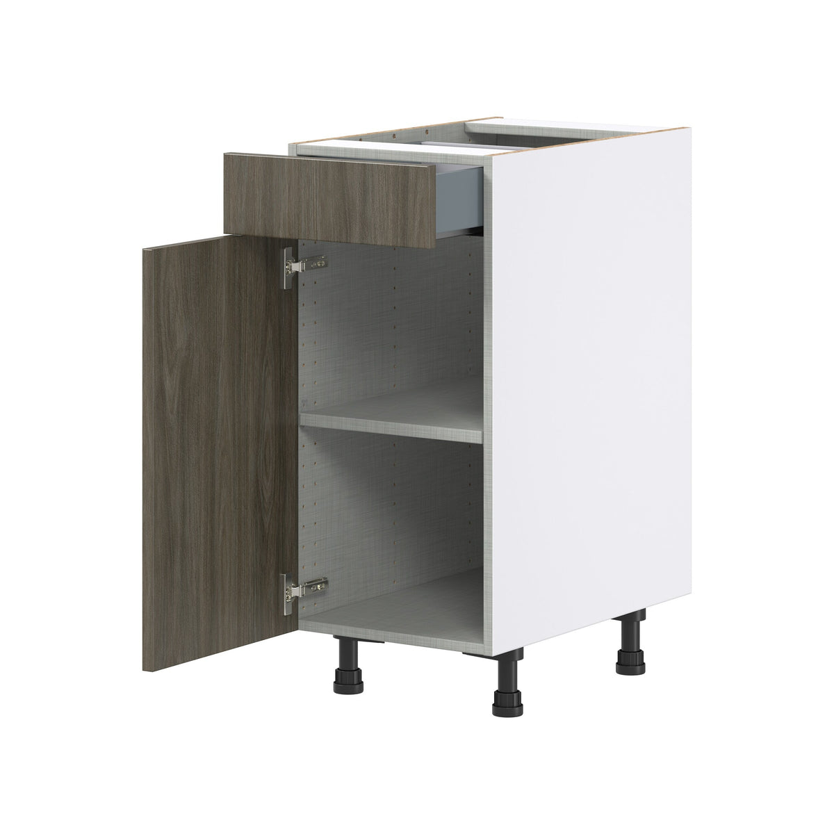 Hugo&Borg Savane 15-in W x 34.5-in H x 24-in D Textmel 1-Drawer Base Fully Assembled Cabinet (Flat Panel Slab Style)