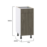 Hugo&Borg Savane 15-in W x 34.5-in H x 24-in D Textmel 1-Drawer Base Fully Assembled Cabinet (Flat Panel Slab Style)