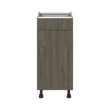 Hugo&Borg Savane 15-in W x 34.5-in H x 24-in D Textmel 1-Drawer Base Fully Assembled Cabinet (Flat Panel Slab Style)