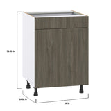 Hugo&Borg Savane 24-in W x 34.5-in H x 24-in D Textmel 1-Drawer Base Fully Assembled Cabinet (Flat Panel Slab Style)