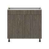 Hugo&Borg Savane 36-in W x 34.5-in H x 24-in D Textmel 1-Drawer Base Fully Assembled Cabinet (Flat Panel Slab Style)