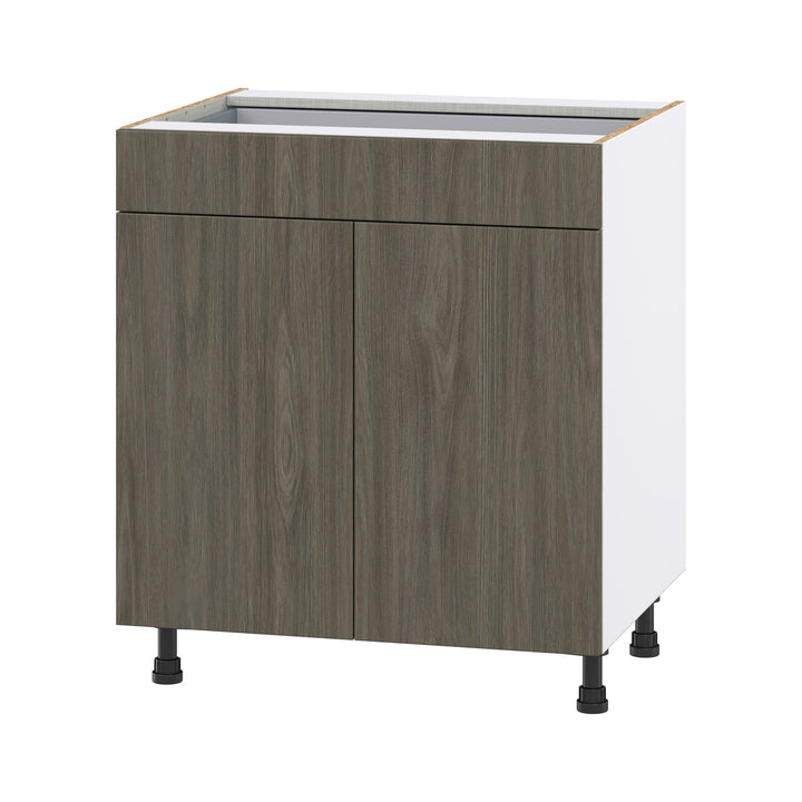 Hugo&Borg Savane 30-in W x 34.5-in H x 24-in D Textmel 1-Drawer Base Fully Assembled Cabinet (Flat Panel Slab Style)