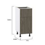 Hugo&Borg Savane 15-in W x 34.5-in H x 25-in D Textmel 1-Drawer Base Fully Assembled Cabinet (Flat Panel Slab Style)