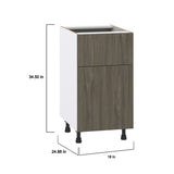 Hugo&Borg Savane 18-in W x 34.5-in H x 25-in D Textmel 1-Drawer Base Fully Assembled Cabinet (Flat Panel Slab Style)