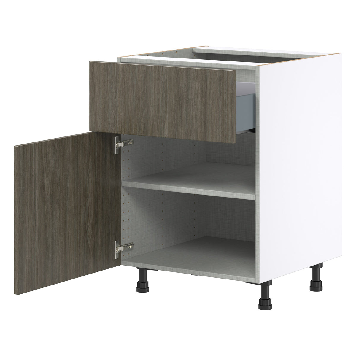 Hugo&Borg Savane 24-in W x 34.5-in H x 25-in D Textmel 1-Drawer Base Fully Assembled Cabinet (Flat Panel Slab Style)