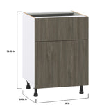 Hugo&Borg Savane 24-in W x 34.5-in H x 25-in D Textmel 1-Drawer Base Fully Assembled Cabinet (Flat Panel Slab Style)