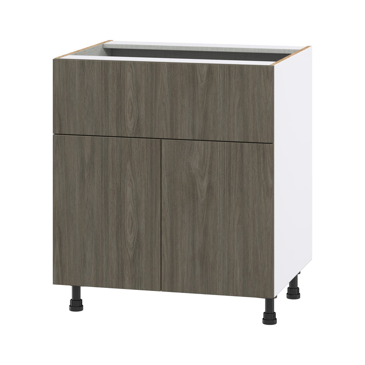 Hugo&Borg Savane 30-in W x 34.5-in H x 25-in D Textmel 1-Drawer Base Fully Assembled Cabinet (Flat Panel Slab Style)