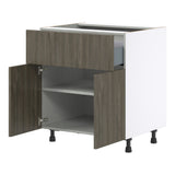 Hugo&Borg Savane 30-in W x 34.5-in H x 25-in D Textmel 1-Drawer Base Fully Assembled Cabinet (Flat Panel Slab Style)