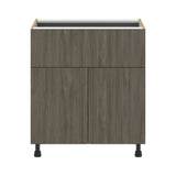 Hugo&Borg Savane 30-in W x 34.5-in H x 25-in D Textmel 1-Drawer Base Fully Assembled Cabinet (Flat Panel Slab Style)