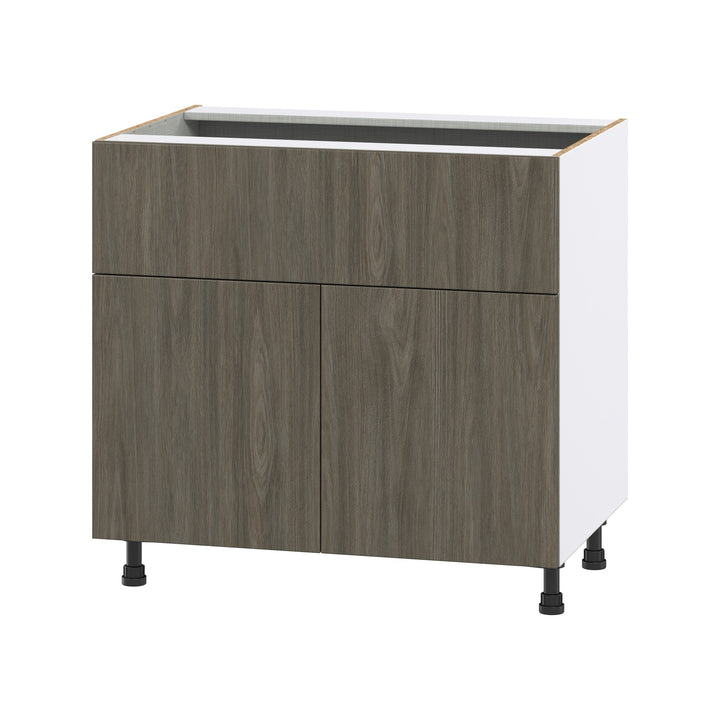 Hugo&Borg Savane 36-in W x 34.5-in H x 25-in D Textmel 1-Drawer Base Fully Assembled Cabinet (Flat Panel Slab Style)