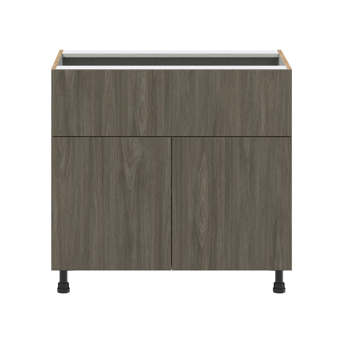 Hugo&Borg Savane 36-in W x 34.5-in H x 25-in D Textmel 1-Drawer Base Fully Assembled Cabinet (Flat Panel Slab Style)