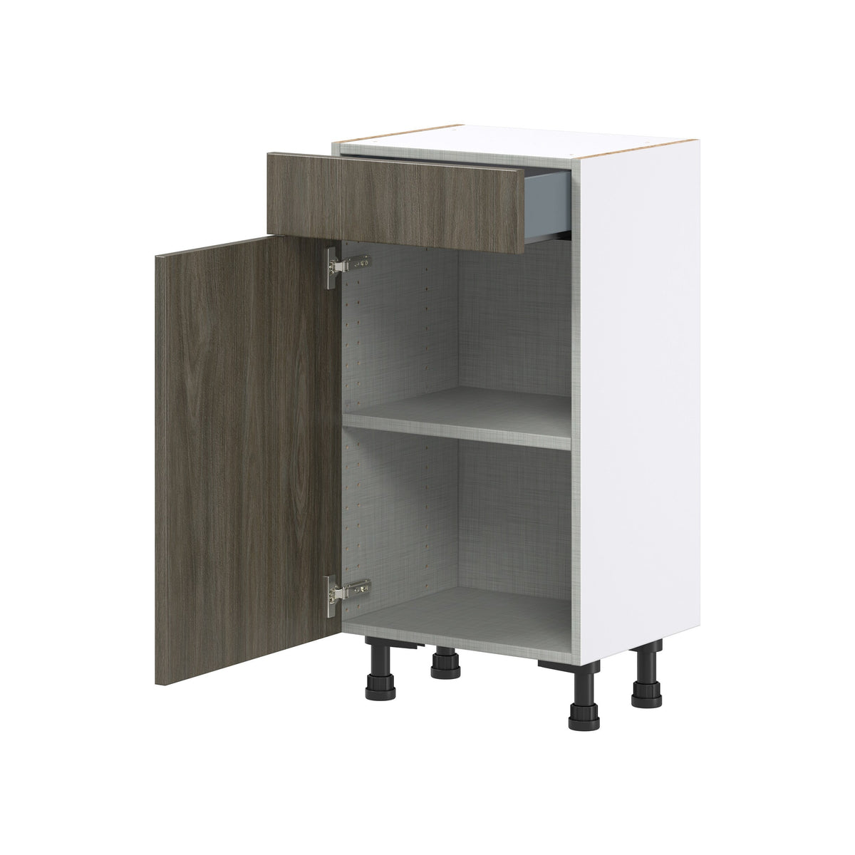 Hugo&Borg Savane 18-in W x 34.5-in H x 14-in D Textmel 1-Drawer Base Fully Assembled Cabinet (Flat Panel Slab Style)
