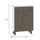 Hugo&Borg Savane 24-in W x 34.5-in H x 14-in D Textmel 1-Drawer Base Fully Assembled Cabinet (Flat Panel Slab Style)