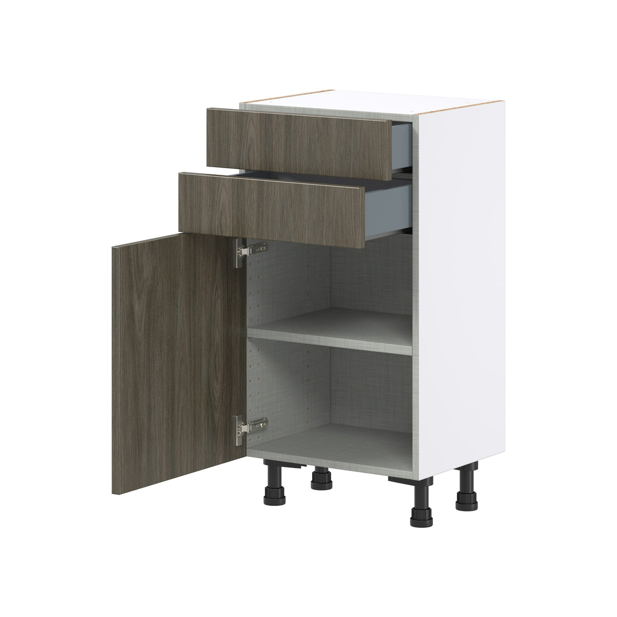 Hugo&Borg Savane 18-in W x 34.5-in H x 14-in D Textmel 2-Drawers Base Fully Assembled Cabinet (Flat Panel Slab Style)