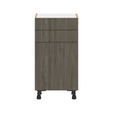 Hugo&Borg Savane 18-in W x 34.5-in H x 14-in D Textmel 2-Drawers Base Fully Assembled Cabinet (Flat Panel Slab Style)
