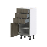 Hugo&Borg Savane 15-in W x 34.5-in H x 14-in D Textmel 3-Drawers Base Fully Assembled Cabinet (Flat Panel Slab Style)