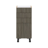 Hugo&Borg Savane 15-in W x 34.5-in H x 14-in D Textmel 3-Drawers Base Fully Assembled Cabinet (Flat Panel Slab Style)