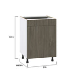 Hugo&Borg Savane 24-in W x 34.5-in H x 24-in D Textmel Sink Base Fully Assembled Cabinet (Flat Panel Slab Style)