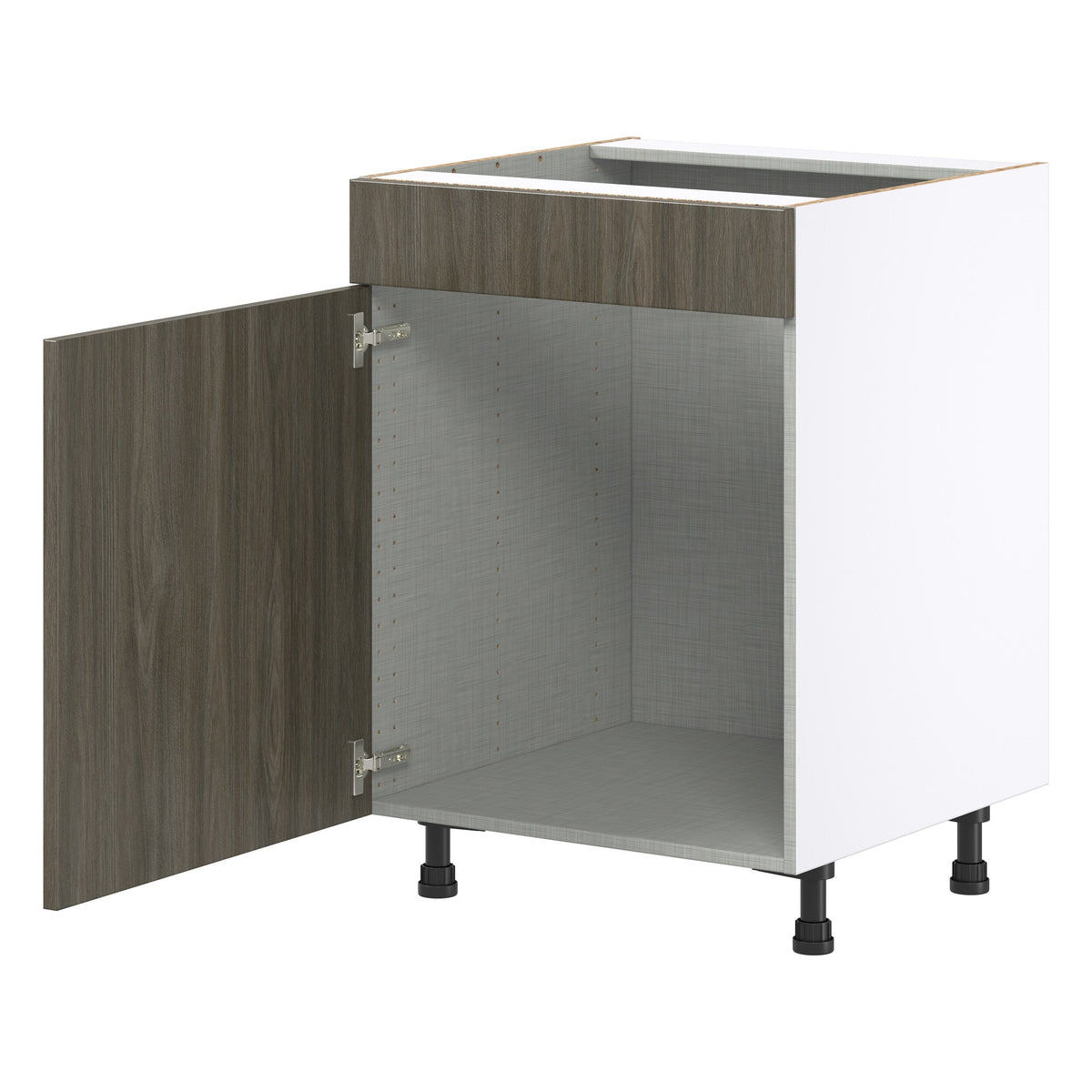 Hugo&Borg Savane 24-in W x 34.5-in H x 24-in D Textmel Sink Base Fully Assembled Cabinet (Flat Panel Slab Style)