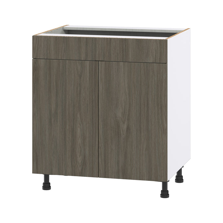 Hugo&Borg Savane 30-in W x 34.5-in H x 24-in D Textmel Sink Base Fully Assembled Cabinet (Flat Panel Slab Style)