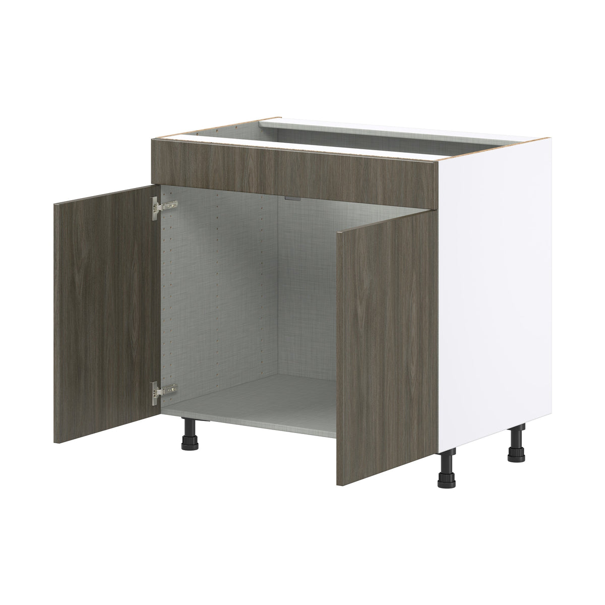 Hugo&Borg Savane 36-in W x 34.5-in H x 24-in D Textmel Sink Base Fully Assembled Cabinet (Flat Panel Slab Style)