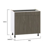 Hugo&Borg Savane 36-in W x 34.5-in H x 24-in D Textmel Sink Base Fully Assembled Cabinet (Flat Panel Slab Style)
