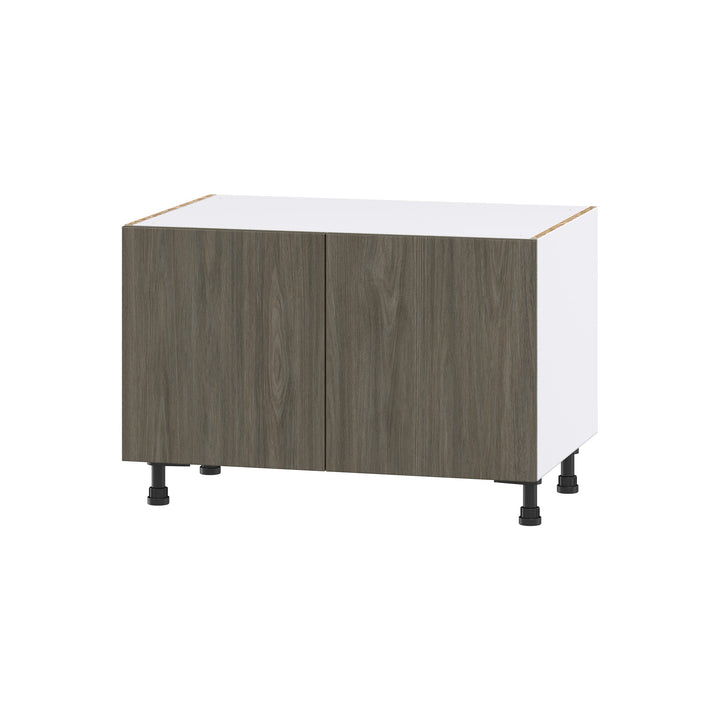 Hugo&Borg Savane 36-in W x 24.5-in H x 24-in D Textmel Sink Base Fully Assembled Cabinet (Flat Panel Slab Style)