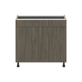 Hugo&Borg Savane 36-in W x 34.5-in H x 24-in D Textmel Base Fully Assembled Cabinet (Flat Panel Slab Door Style)