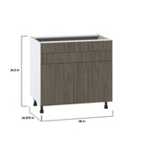 Hugo&Borg Savane 36-in W x 34.5-in H x 24-in D Textmel 1-Drawer Base Fully Assembled Cabinet (Flat Panel Slab Style)