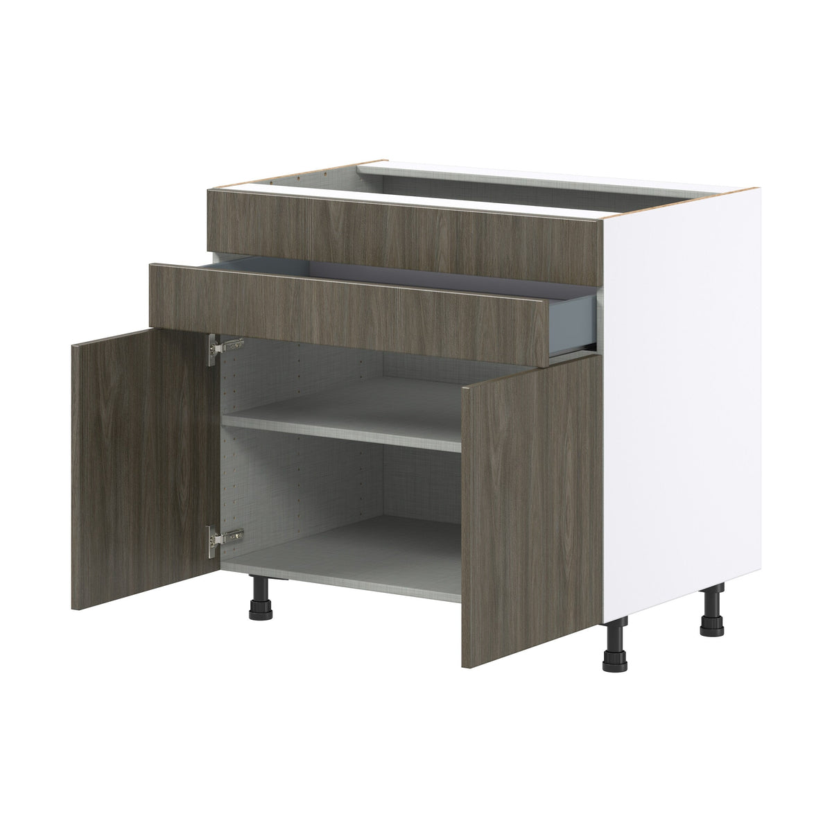 Hugo&Borg Savane 36-in W x 34.5-in H x 24-in D Textmel 1-Drawer Base Fully Assembled Cabinet (Flat Panel Slab Style)