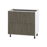 Hugo&Borg Savane 36-in W x 34.5-in H x 24-in D Textmel 3-Drawer Base Fully Assembled Cabinet (Flat Panel Style)