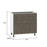 Hugo&Borg Savane 36-in W x 34.5-in H x 24-in D Textmel 4-Drawer Base Fully Assembled Cabinet (Flat Panel Style)