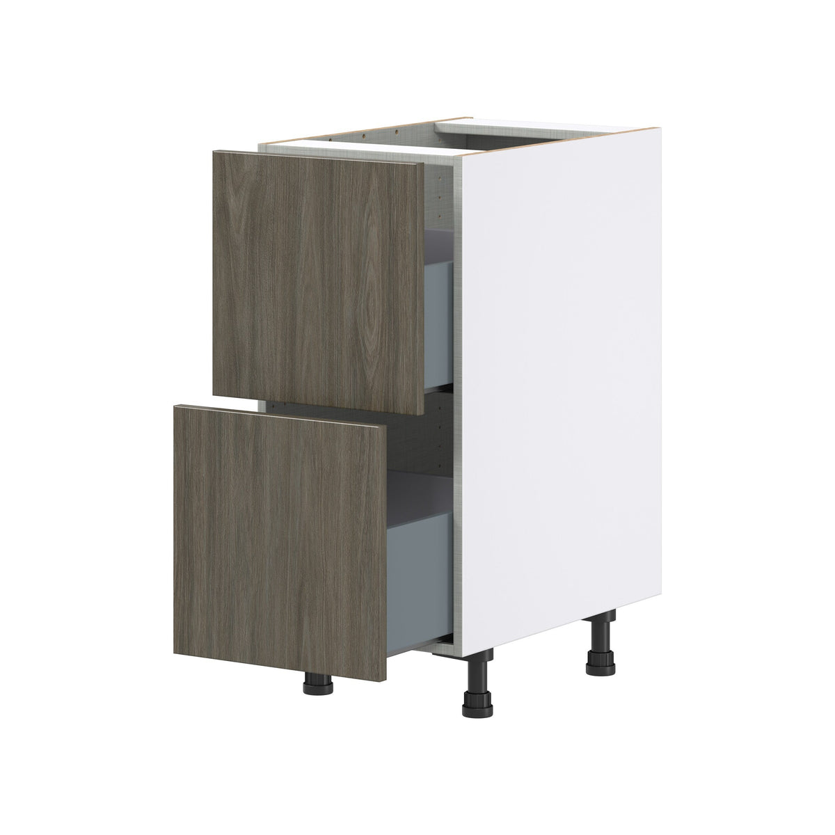 Hugo&Borg Savane 15-in W x 34.5-in H x 24-in D Textmel 2-Drawer Base Fully Assembled Cabinet (Flat Panel Style)