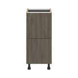 Hugo&Borg Savane 15-in W x 34.5-in H x 24-in D Textmel 2-Drawer Base Fully Assembled Cabinet (Flat Panel Style)