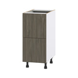 Hugo&Borg Savane 15-in W x 34.5-in H x 24-in D Textmel 2-Drawer Base Fully Assembled Cabinet (Flat Panel Style)