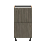 Hugo&Borg Savane 18-in W x 34.5-in H x 24-in D Textmel 2-Drawer Base Fully Assembled Cabinet (Flat Panel Style)