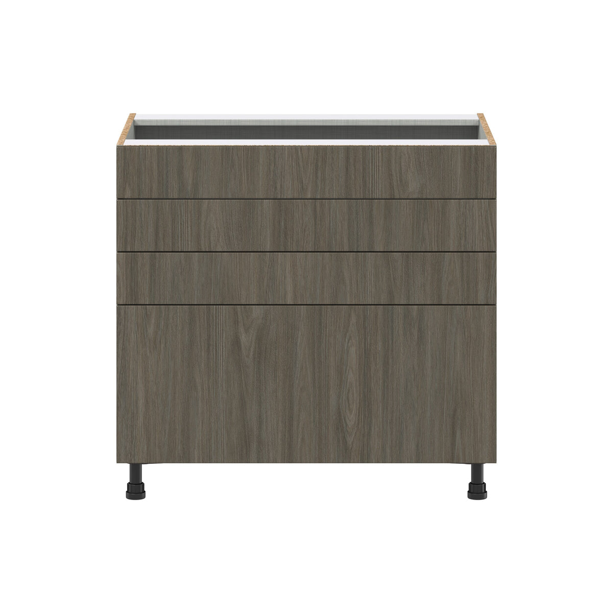 Hugo&Borg Savane 36-in W x 34.5-in H x 24-in D Textmel 4-Drawer Base Fully Assembled Cabinet (Flat Panel Style)
