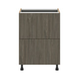 Hugo&Borg Savane 24-in W x 34.5-in H x 24-in D Textmel 2-Drawer Base Fully Assembled Cabinet (Flat Panel Style)